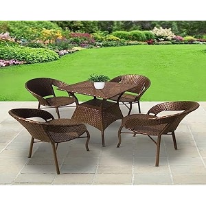 garden patio seating chair and table set outdoor balcony garden coffee table set furniture with 1 table and 4 chairs set golden
