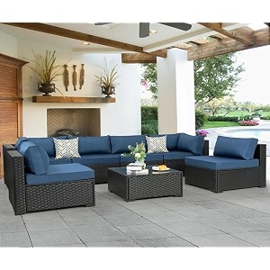 6 seater l sofa nevy blue0383