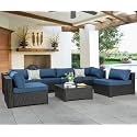 6 Seater L Sofa (Nevy Blue0383)