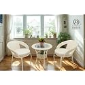 2 Chair and 1 Center Table with Cushion and Table Top Glass Patio Conversing Set for Garden Balcony Backyard Poolside.