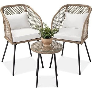 2 chiar 1 table cushion glass patio chiarbalcony furniture conversation set with garden bistro set outdoor beige