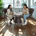 2 Chiar 1 Table Cushion Glass Patio chiar,Balcony Furniture Conversation Set with Garden Furniture Bistro Set Outdoor (Brown03)