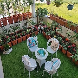 2 chair and 1 center table with cushion and table top glass patio conversing set for garden balcony backyard poolside