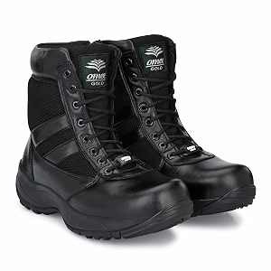 omee gold men39s black side-zip light weight genuine leather military and tactical combat army boot