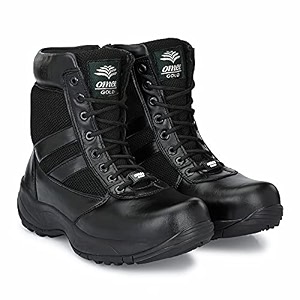 omee gold men39s black side-zip light weight genuine leather military and tactical combat army boot