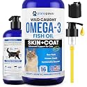 Omega 3 Fish Oil for Cats - Wild Caught, Skin and Coat, 16 fl oz Liquid