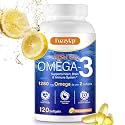 Omega 3 Fish Oil Supplements for Women and Men - 120 Softgels Lemon Flavor Omega 3 Supplement | Fish Oil | EPA 650mg + DHA 450mg | Immune Support, Brain & Heart Health | Non-GMO (1)