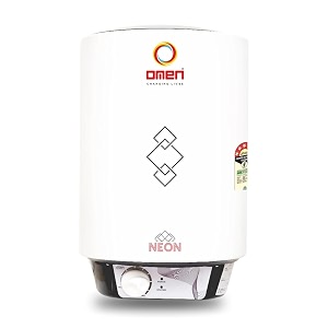 omen neon 6l instant water heater geyser  auto cut off  multi-functional value  ms inner tank  compact amp efficient  advanced 3 level safety  led indicator  isi certified