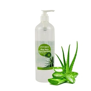 omeo aloe vera hand instant sanitizer gel 500ml pump 70 alcohol skin friendly safe for kids 9999 germs free protection anti bacterial advance formula quick dry