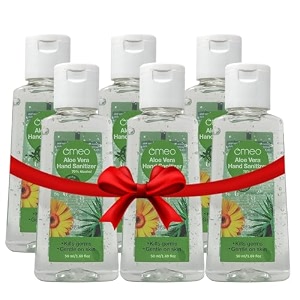 omeo aloe vera hand instant sanitizer gel 50ml pack of 6 70 alcohol skin friendly safe for kids 9999 germs free protection anti bacterial advance formula quick dry