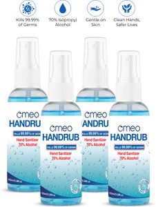 omeo instant liquid sanitizer spray-100pk4 70 alcohol rinse-free for skin hand rub bottle