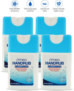 omeo liquid sanitizer spray-25pk4 70 alcohol rinse-free safe for kids school hand rub bottle