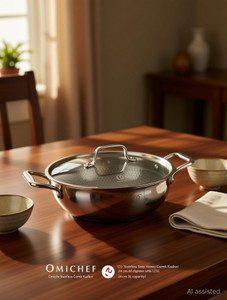 Omichef Triply Stainless Steel Honeycomb Kadhai 28