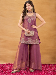 OMICRON FAB Women Kurta Palazzo Dupatta Set