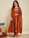 OMICRON FAB Women Silk Blend Kurta Pant