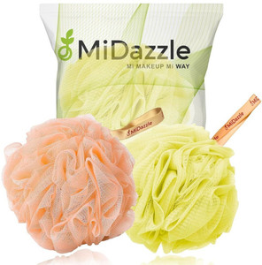omidazzle bath loofah sponge for men  women  soft mesh high lather exfoliating scrubber