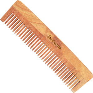 omidazzle kacchi neem wooden comb multi-action tooth comb for detangling frizz control