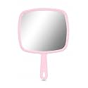 OMIRO 12.4" L x 9" W Hand Mirror, Square Pink Handheld Mirror with Handle