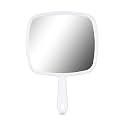 OMIRO 12.4" L x 9" W Hand Mirror, Square White Handheld Mirror with Handle