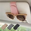 Magnetic Leather Car Sunglass Holder, Visor Sunglasses Holder Clip, 1 Pack