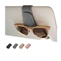 Magnetic Leather Car Sunglass Holder, Visor Sunglasses Holder Clip, 1 Pack