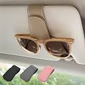 Magnetic Leather Car Sunglass Holder, Visor Sunglasses Holder Clip, 1 Pack