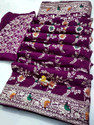 Omsaiarts Woven Printed Banarasi Jacquard Pure Silk
