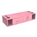 OmySalon Locking Wall Mount Styling Station, Beauty Barber Spa Equipment, Salon Cabinet Station for Hair Stylist,Bathroom Dresser with 5 Hair Dryer Holders,Pink