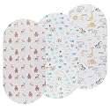 Onacosht Stretchy Bassinet Sheets 3 Pack 32"x16", Cute Animal