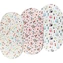 Onacosht Stretchy Bassinet Sheets 3 Pack 32"x16", Flower, Rabbit and Owl