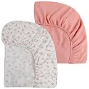 Onacosht Muslin Mini Crib Sheets, 39" x 27", 2 Pack, Pink Blossom