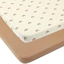 Onacosht Muslin Mini Crib Sheets, 39" x 27", 2 Pack, Natural and Rainbow