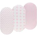 Onacosht Stretchy Bassinet Sheets 3 Pack 32"x16", Pink Star
