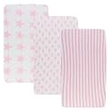 Onacosht Bedside Sleeper Bassinet Sheets 33" x 19", 3 Pack, Pink Star