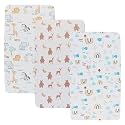 Onacosht Bedside Sleeper Bassinet Sheets 33" x 19", 3 Pack, Cute Animal