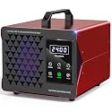ONAMOR Digital Ozone Generator Odor Eliminator 360,000mg, High Capacity Ozone Machine Odor Removal Up to 8,000 Sq.Ft, Ozone Odor Eliminator, Ionizer Ozonator for Home, Car, Smoke, Pet Room (Red)