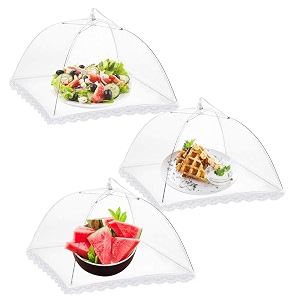 onarway 3 pack food covers 12 inch pop-up encrypted mesh plate serving tent