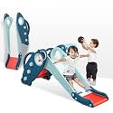 Onasti Kids Slide for Toddlers Age 1-3 with Basketball Hoop & Ring Game