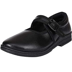 Onbeat Girls Black School Shoes