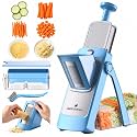 ONCE FOR ALL Safe Mandoline Slicer Pro, Food Slicer with Container, Blue