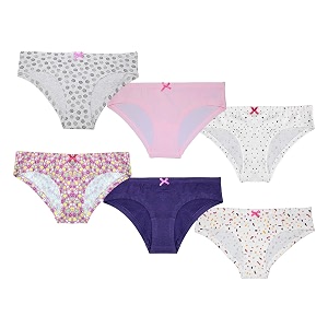 onch womens medium coverage cotton mid waist bikini panties pack of 6