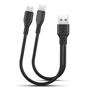 dual power bank cable 2-in-1 usb charging splitter for micro usb amp type-c 25cm short multi-charging cable for oneplus samsung amp android devices 21a max not for data transfer