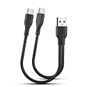 Black Dual Power bank cable 2 in 1 usb cable splitter charger cable for Type c short mini android Duo multi charging cable one plus samsung (Not for DATA Transfer) 25 cm upto 2.1 A max