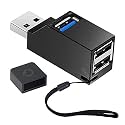 USB Extender hub 3.0 Plug &amp; Play Hi Speed - USB A Male to 3 Port Female USB Data sync Adapter Splitter Suitable for Laptop, Computer, Keyboard, Mouse etc