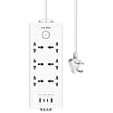 One Beat 10 in 1 Fast Charge Extension Board, 20W PD &amp; Universal Fast Charging Ports with Surge Protector (6 Socket + 2 USB A + 2 USB Type C), 220 Volts, White