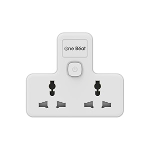 one beat cordless extension board multi plug with 2 sockets - flex board with safety shutter protection 2 socket wall