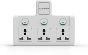 one beat ob-203 wall individual switches each outlet with led indicator 3 socket extension boards white grey 0 m