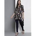 One femme Women39s Pleated Printed Tunic Shirt