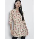 One femme Women39s Pleated Printed Tunic Shirt