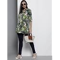 One femme Women39s Pleated Printed Tunic Shirt